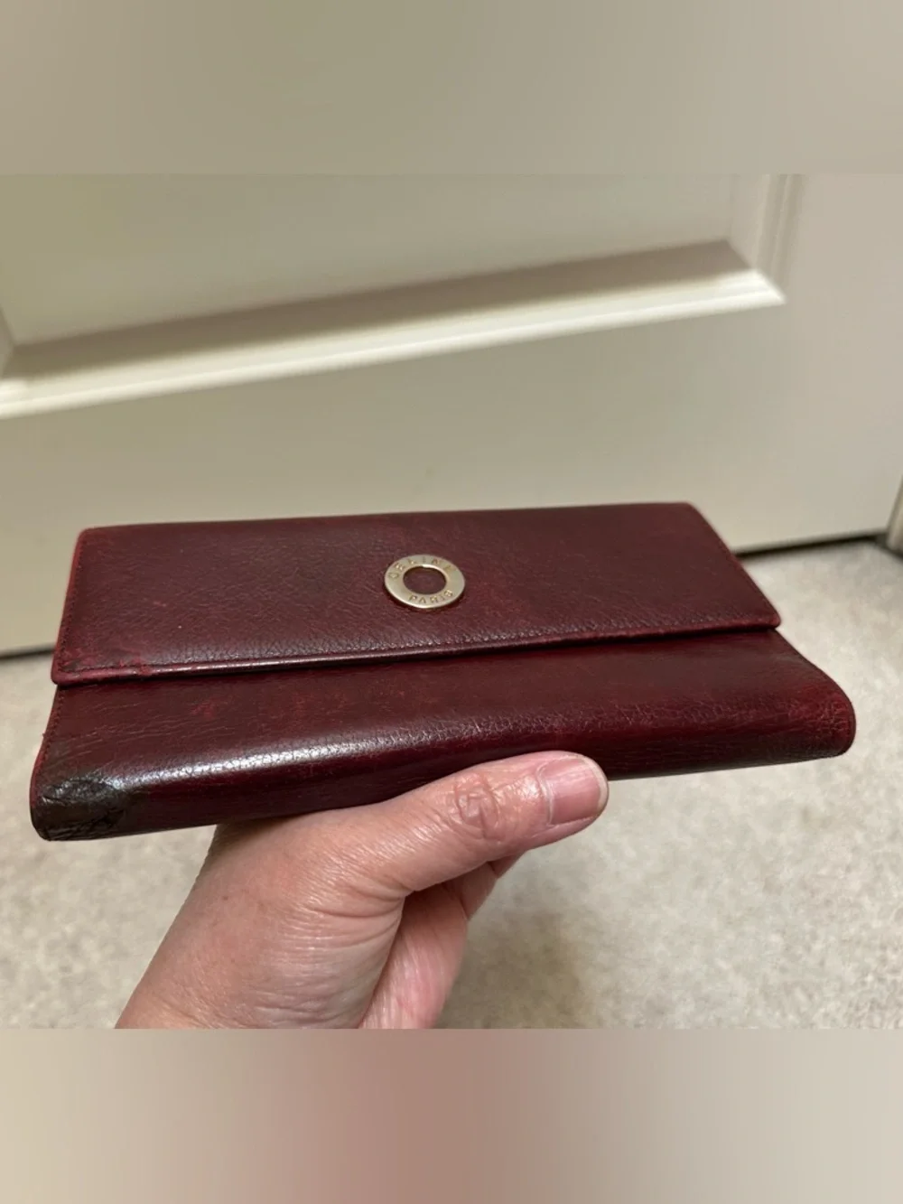 Authentic Celine Burgundy Leather Satchel with Bonus Long Wallet - Picture 14 of 16